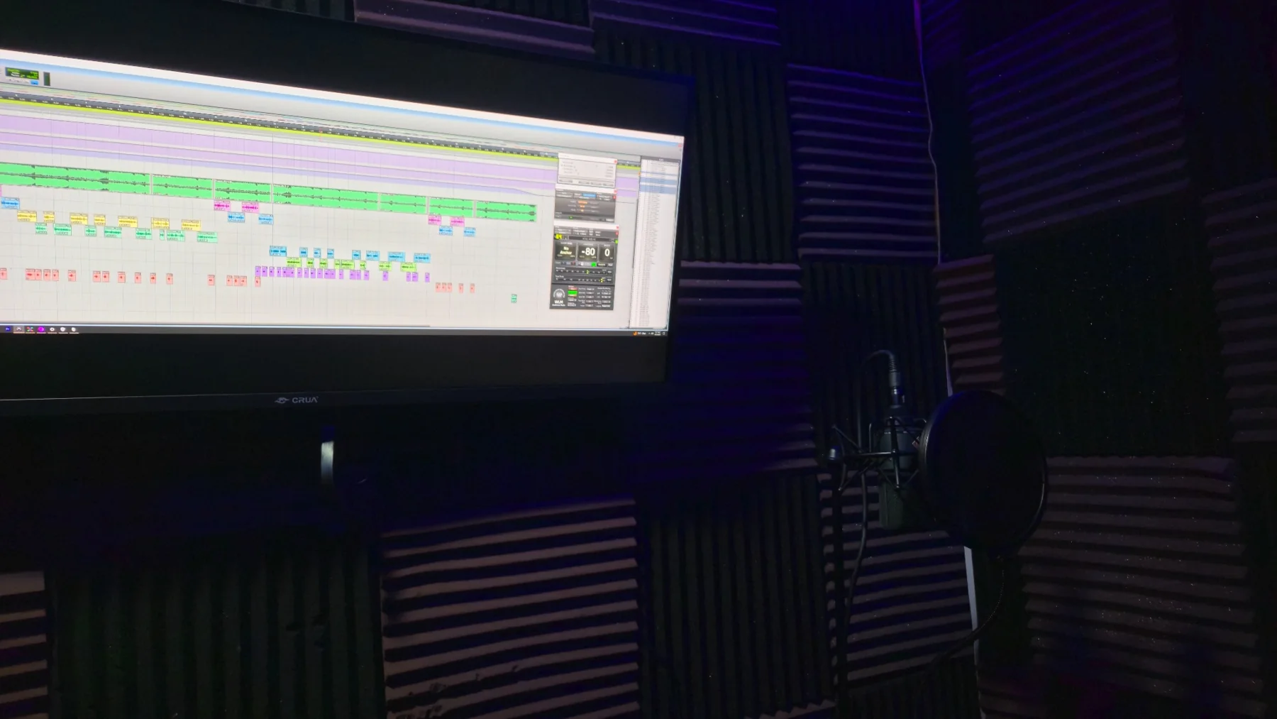 Live Pro Tools session display inside the RSM Studios vocal booth